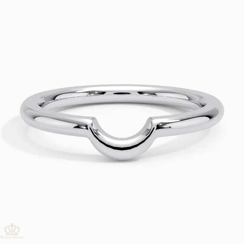 Mini Half Moon Nesting Wedding Band Ring - LR55 - Roselle Jewelry