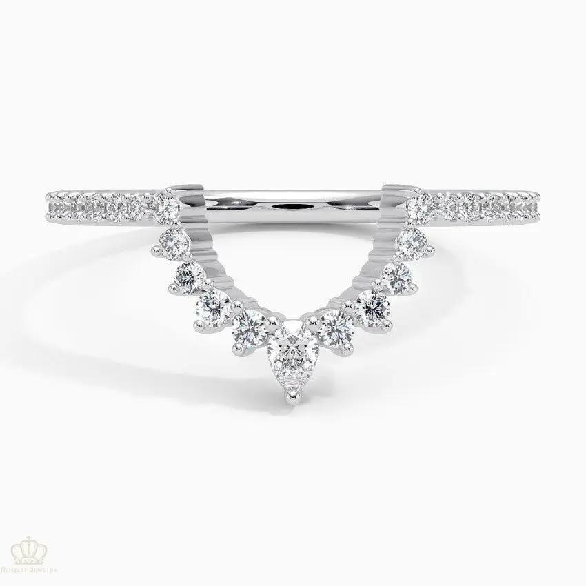 Luxe Elongated Lunette Wedding Band Ring - LR103 Camélia™