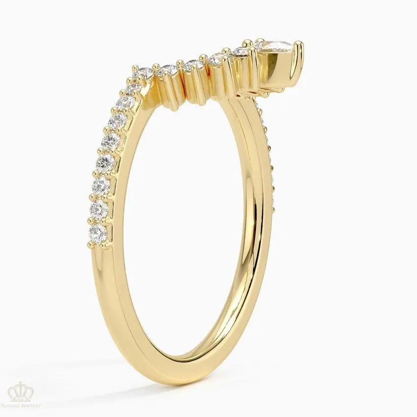 Luxe Elongated Lunette Wedding Band Ring - LR103 Camélia™