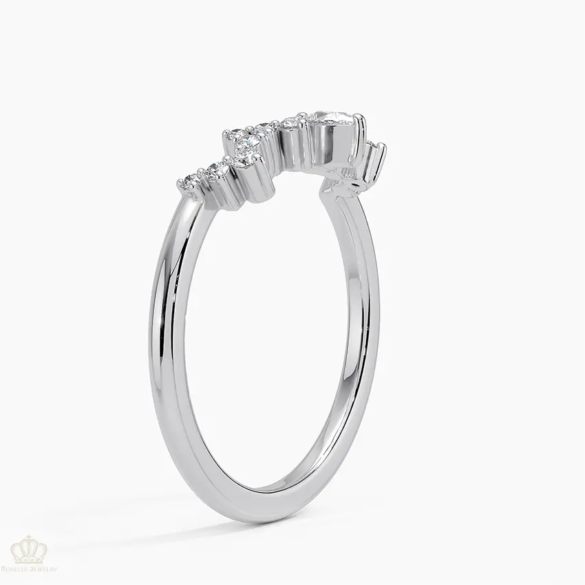 Coronet Contour Wedding Band Ring - LR92 Camélia™