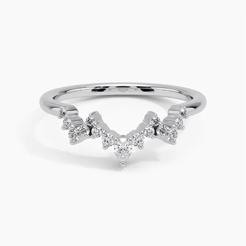 Coronet Contour Wedding Band Ring - LR92 Camélia™