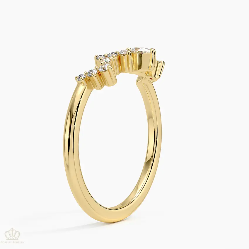 Coronet Contour Wedding Band Ring - LR92 Camélia™
