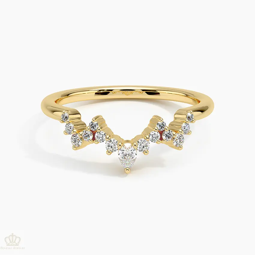 Coronet Contour Wedding Band Ring - LR92 Camélia™