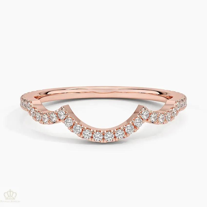 Petite Twisted Vine Curved Wedding Band Ring - LR64 - Roselle Jewelry