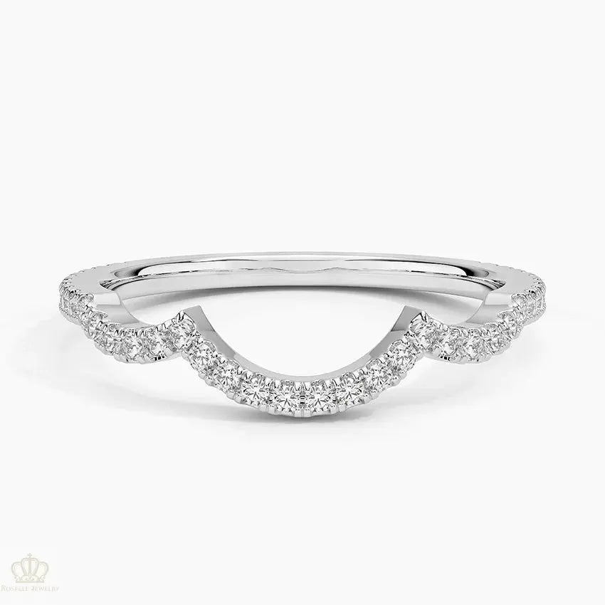 Petite Twisted Vine Curved Wedding Band Ring - LR64 - Roselle Jewelry