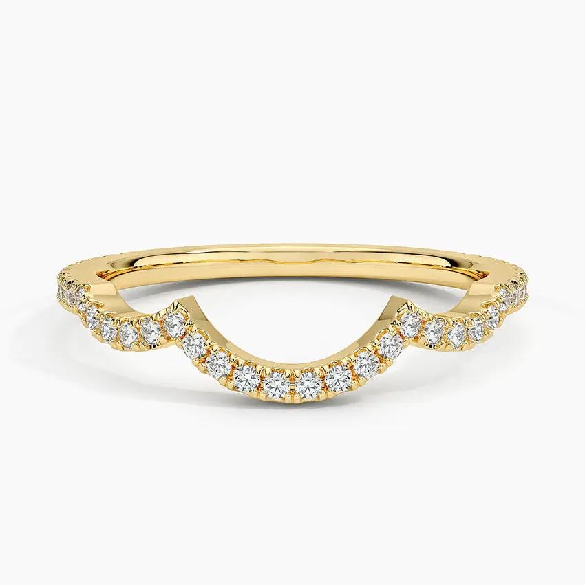 Petite Twisted Vine Curved Wedding Band Ring - LR64 - Roselle Jewelry
