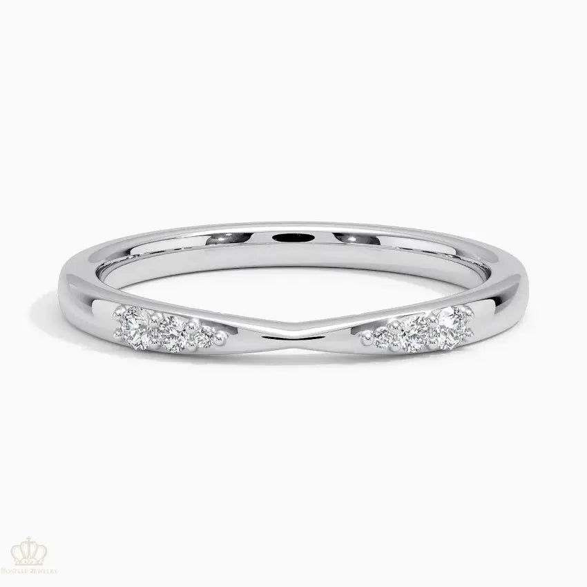 0.07CTW Lark Wedding Band Ring - LR67 - Roselle Jewelry