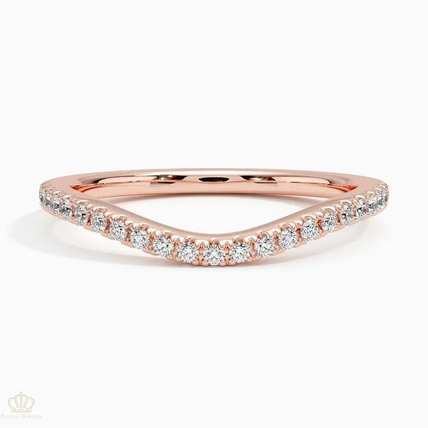 Curved Ballad Wedding Band Ring - LR73 Camélia™