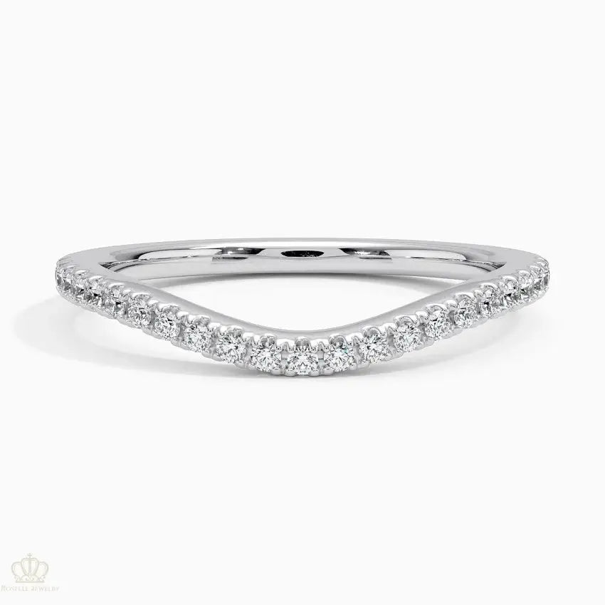 Curved Ballad Wedding Band Ring - LR73 Camélia™