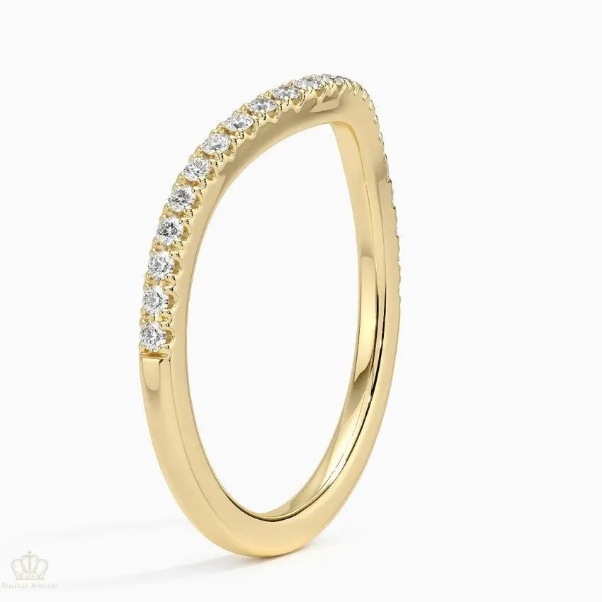 Curved Ballad Wedding Band Ring - LR73 Camélia™