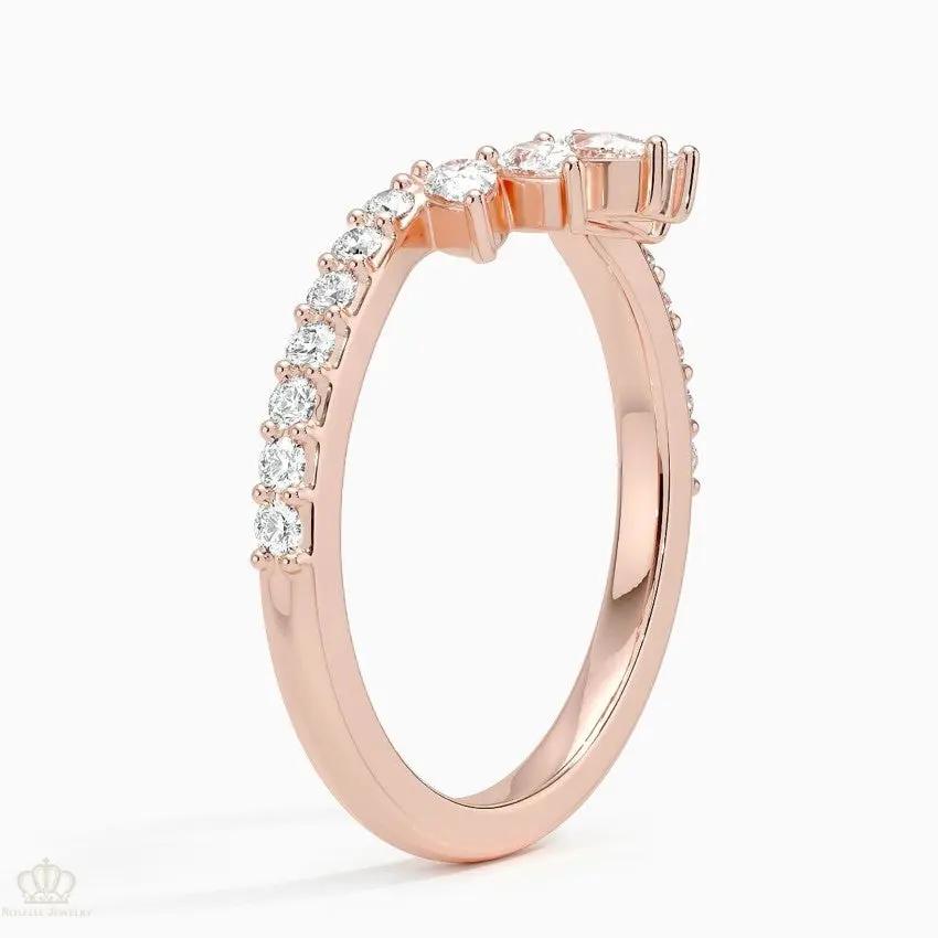 Luxe Pear Lunette Wedding Band Ring - LR111 Camélia™