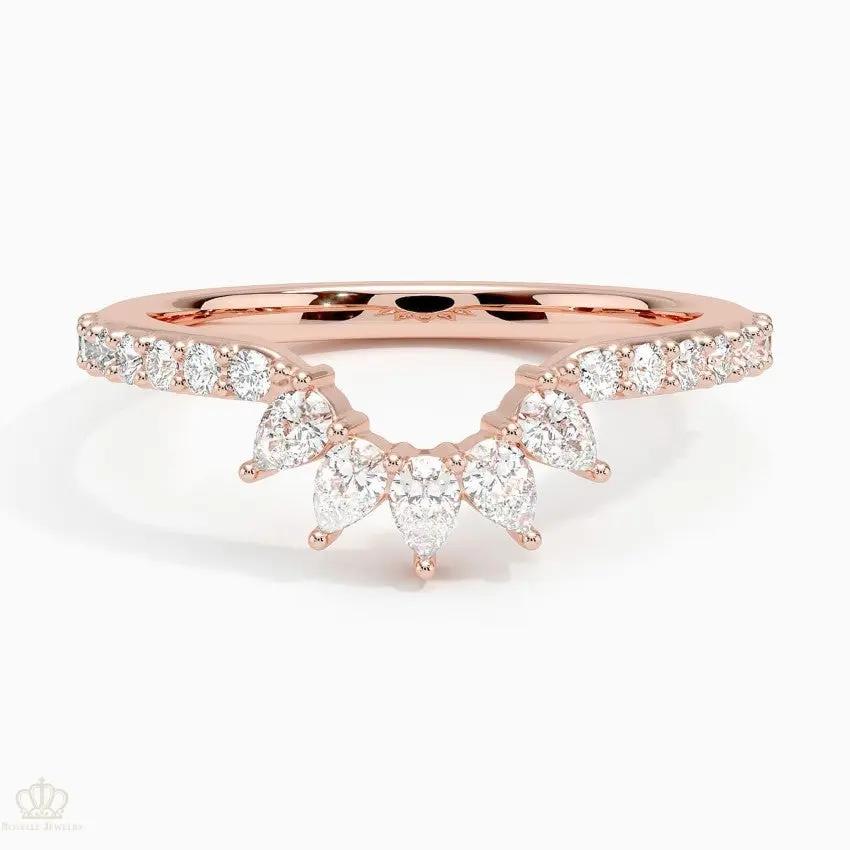 Luxe Pear Lunette Wedding Band Ring - LR111 Camélia™