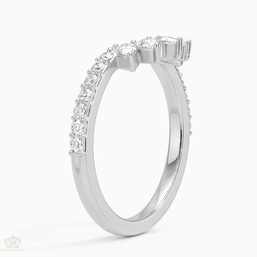 Luxe Pear Lunette Wedding Band Ring - LR111 Camélia™