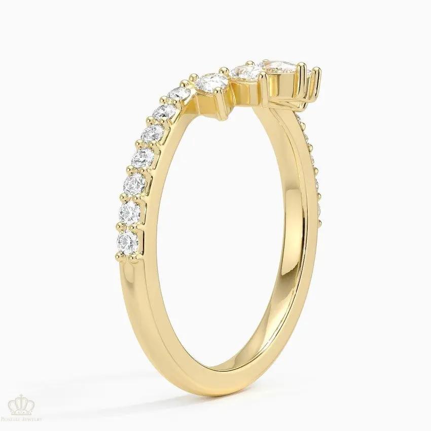 Luxe Pear Lunette Wedding Band Ring - LR111 Camélia™