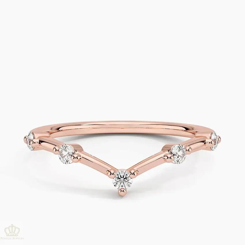 0.14CTW Aimee Contour Wedding Band Ring - LR60 - Roselle Jewelry