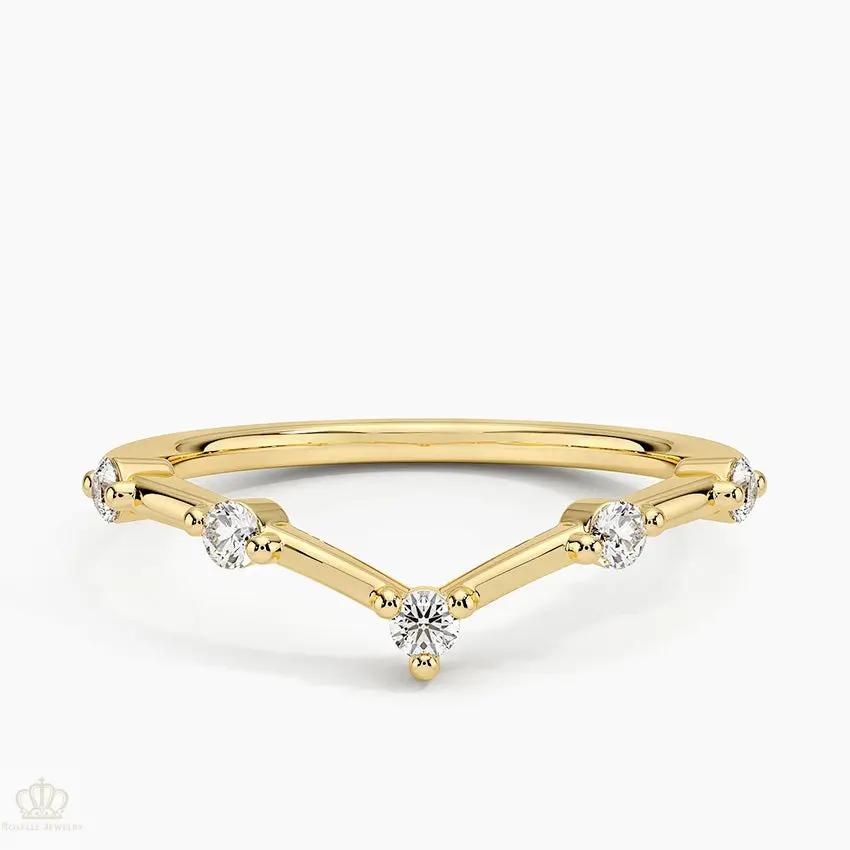 0.14CTW Aimee Contour Wedding Band Ring - LR60 - Roselle Jewelry