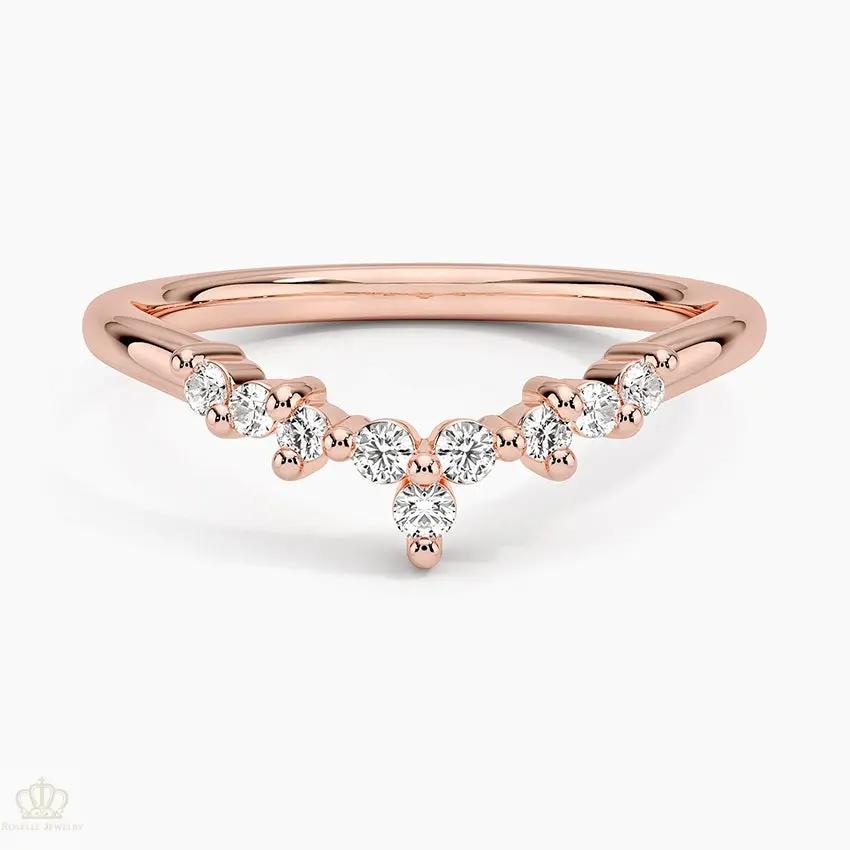 0.14CTW Melody Contoured Wedding Band Ring - LR62 - Roselle Jewelry