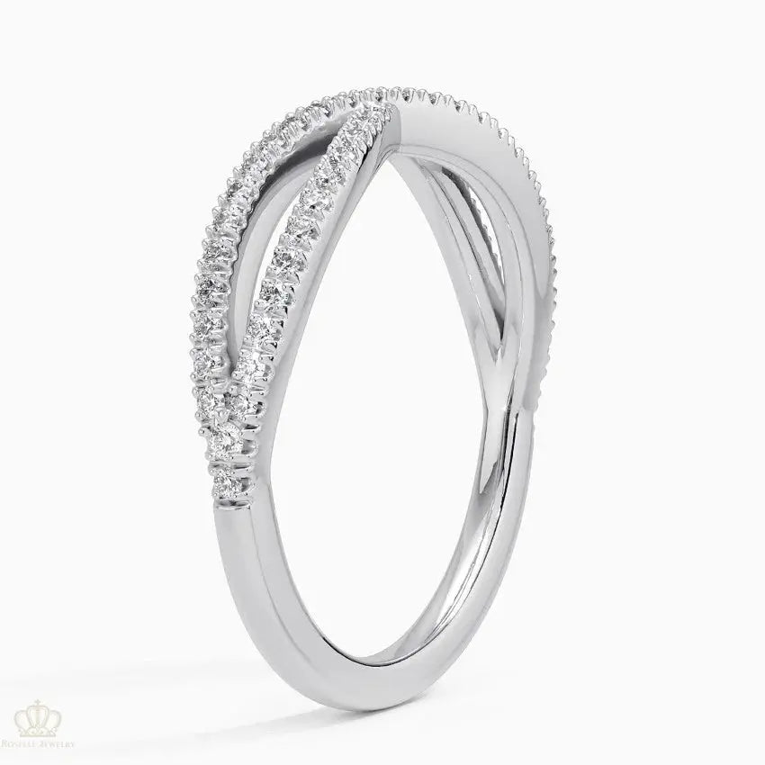 Entwined Crossover Wedding Band Ring - LR110 Camélia™