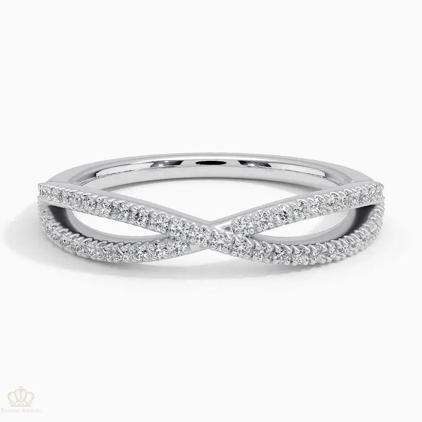Entwined Crossover Wedding Band Ring - LR110 Camélia™