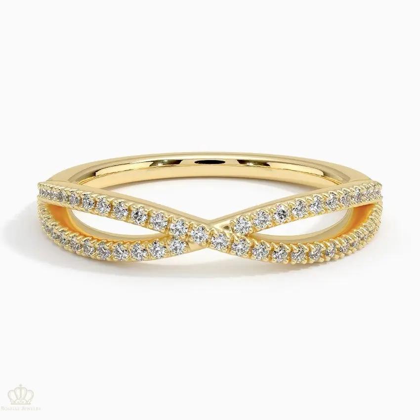 Entwined Crossover Wedding Band Ring - LR110 Camélia™