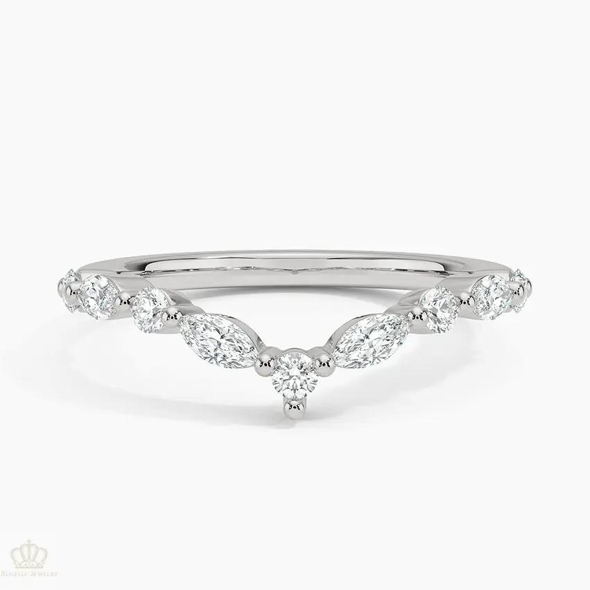 0.38CTW Curved Versailles Diamond Wedding Band Ring - LR44 - Roselle Jewelry