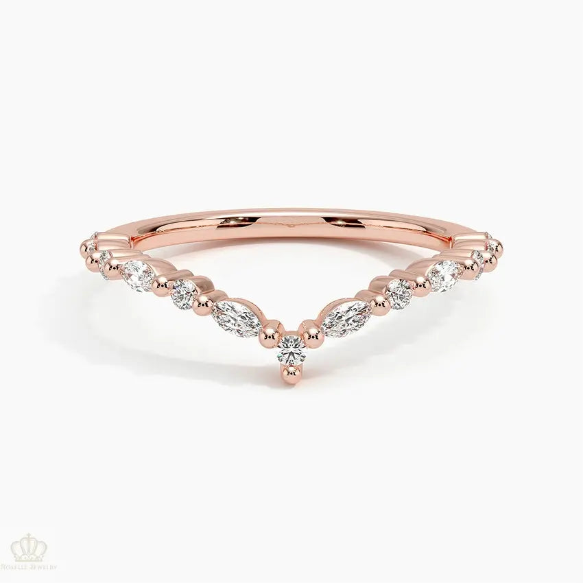 0.31CTW Delicate Versailles Contour Diamond Wedding Band Ring - LR45 Camélia™