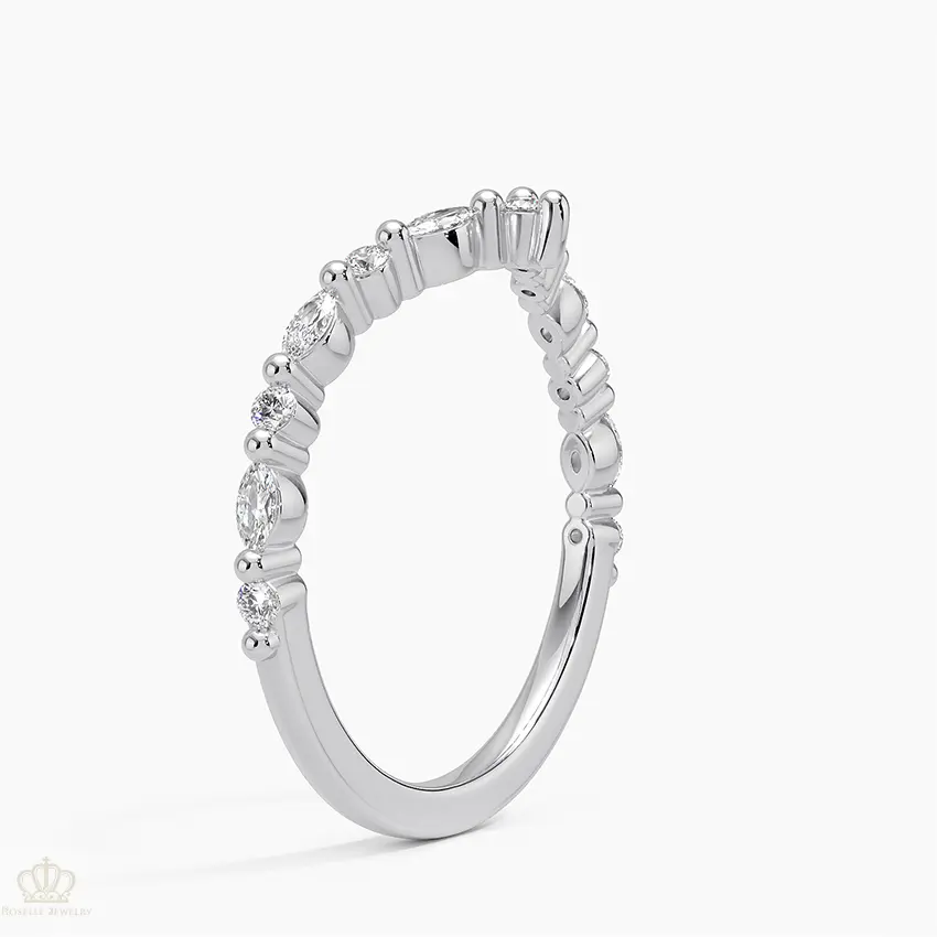 0.31CTW Delicate Versailles Contour Diamond Wedding Band Ring - LR45 Camélia™