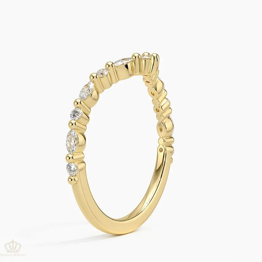 0.31CTW Delicate Versailles Contour Diamond Wedding Band Ring - LR45 Camélia™