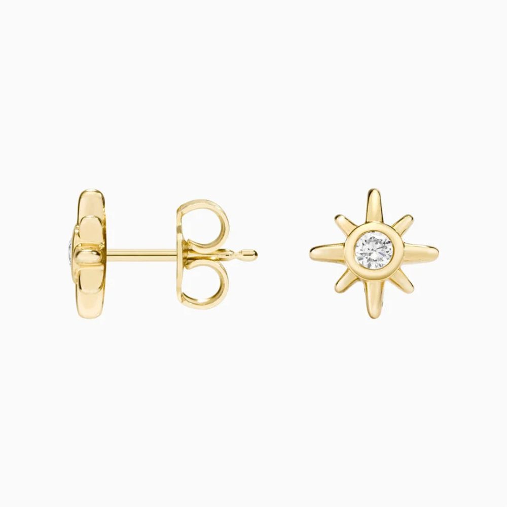 LE615 - Sol Starburst Round Diamond Stud Earrings (1/10 ct. tw.)