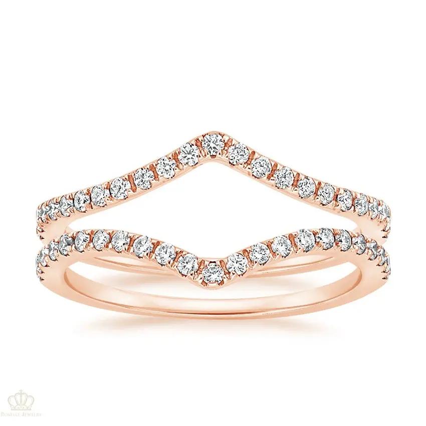 Flair Nested Diamond Ring Stack Wedding Band Ring - LR72 - Roselle Jewelry