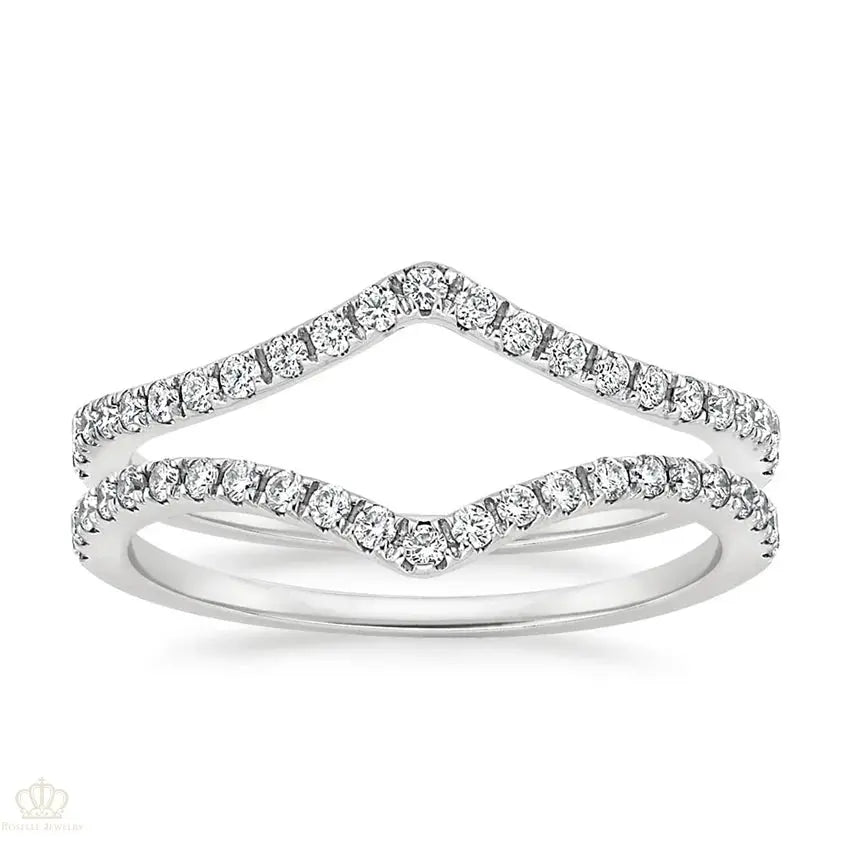 Flair Nested Diamond Ring Stack Wedding Band Ring - LR72 - Roselle Jewelry