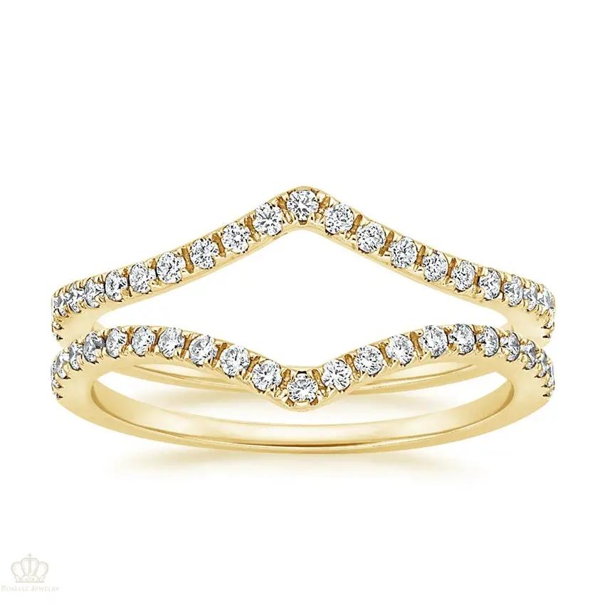 Flair Nested Diamond Ring Stack Wedding Band Ring - LR72 - Roselle Jewelry