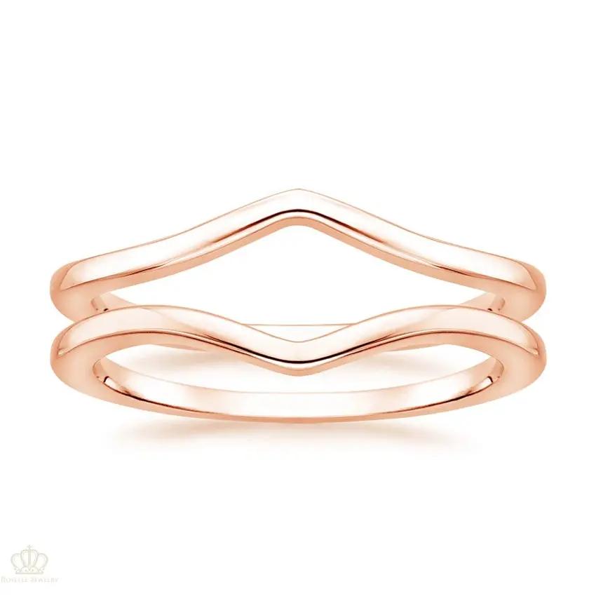 Chevron Nested Ring Stack Wedding Band Ring - LR53 - Roselle Jewelry