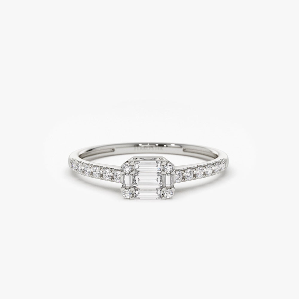 OBFJ2066 - 14k Illusion Setting East to West Baguette Diamond Ring 5