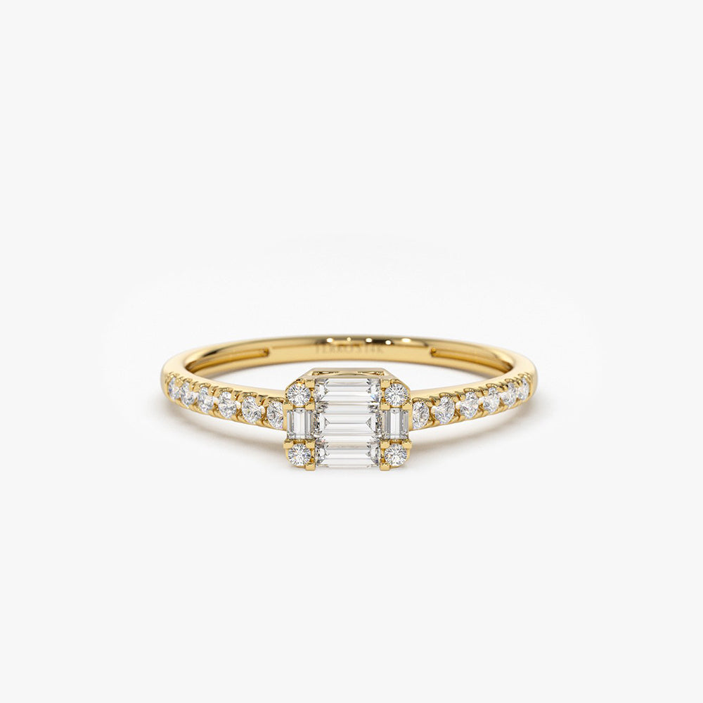 OBFJ2066 - 14k Illusion Setting East to West Baguette Diamond Ring 1