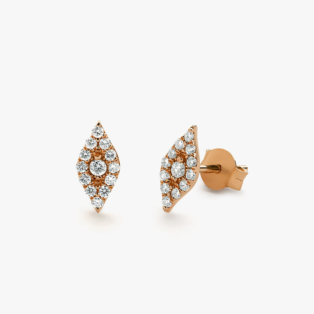 OBFJ1656 - 14K Gold Evil Eye Diamond Studs 4