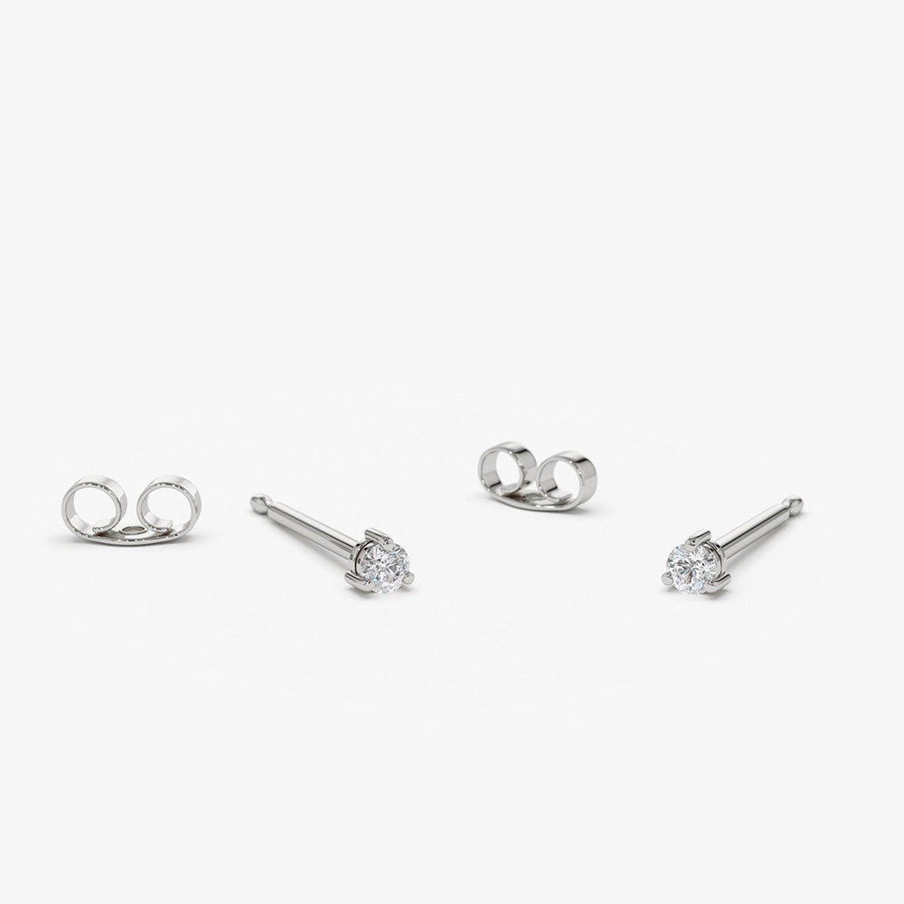 OBFJ1668 - 14K Gold Mini Diamond Studs 4