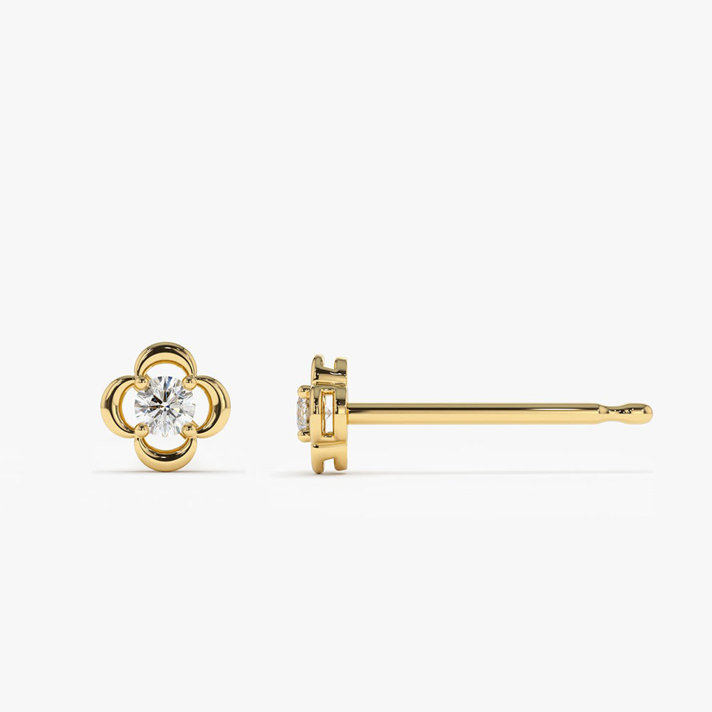 OBFJ2007 - 14k Diamond Clover Earrings 6