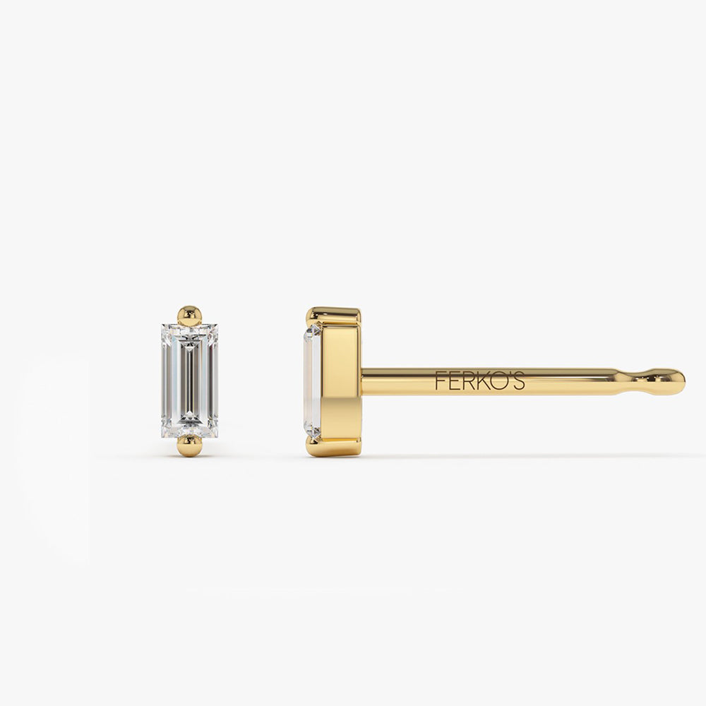 OBFJ2033 - 14k Mini Baguette Diamond Studs 6