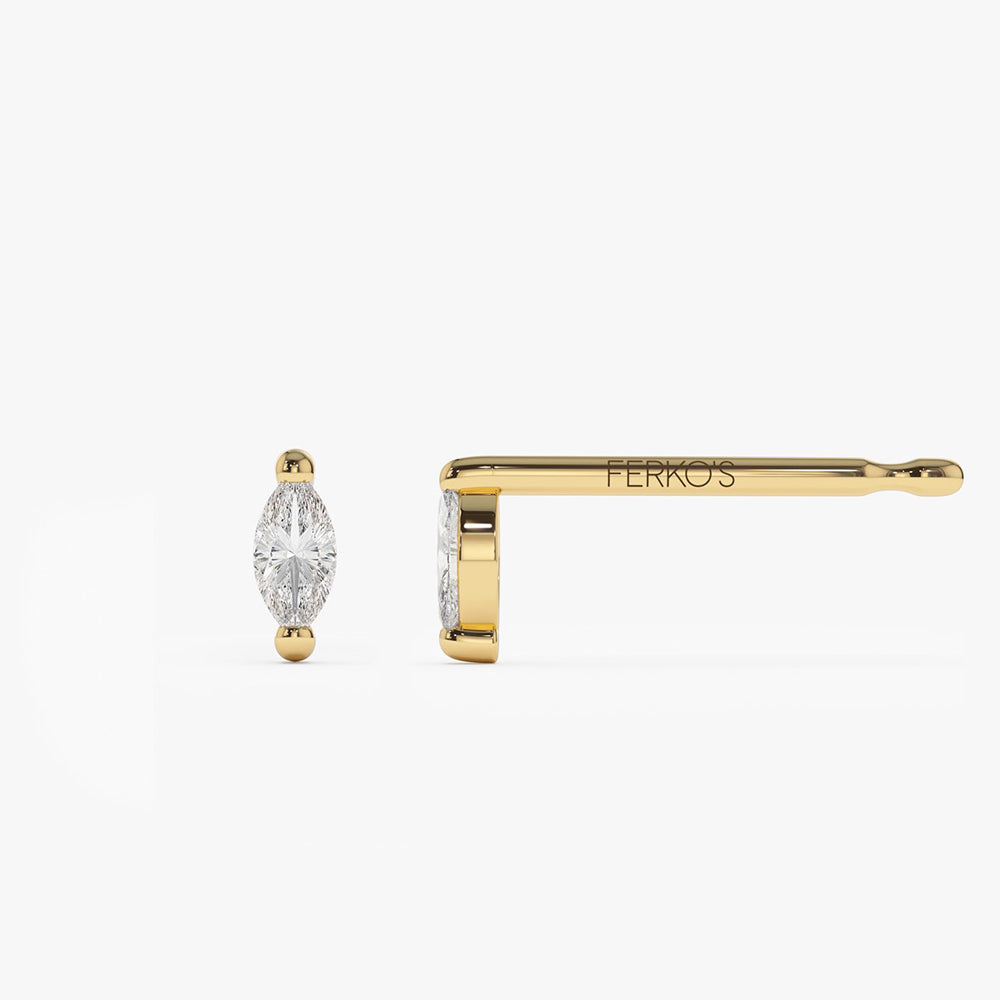 OBFJ2034 - 14k Mini Marquise Diamond Studs 6