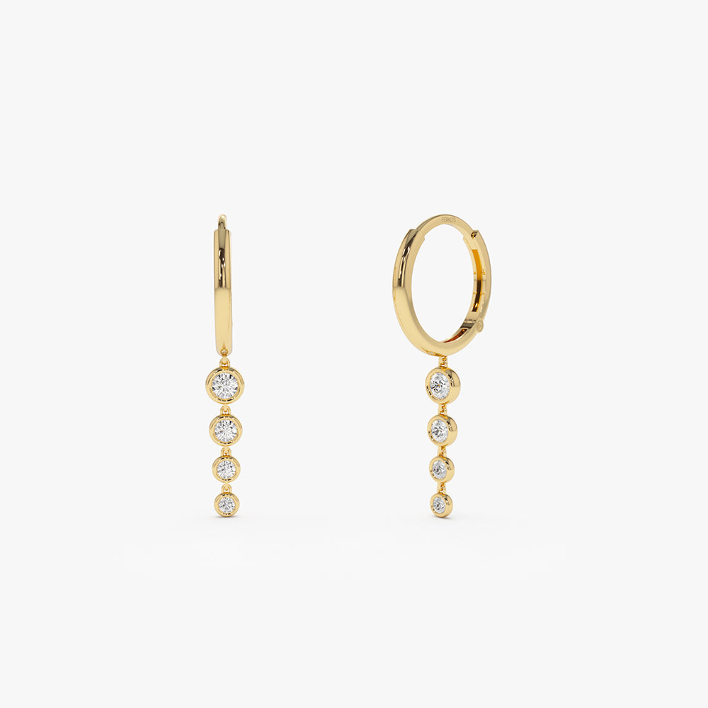 OBFJ2109 - 14k Dangling Diamond Drop Earrings 1
