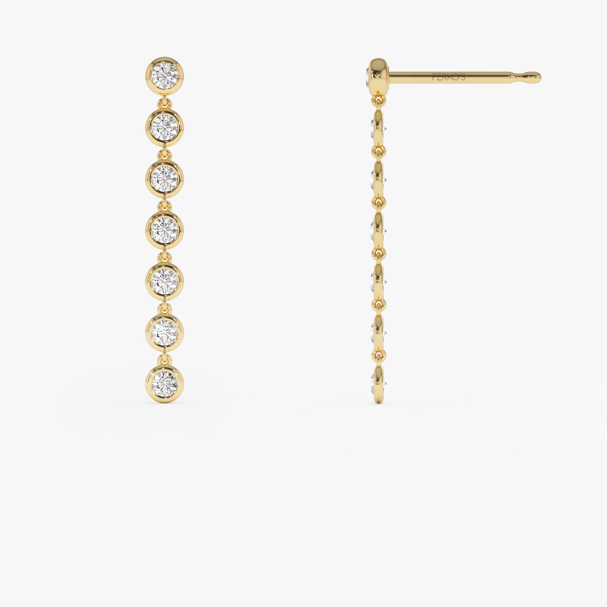 OBFJ0348 - 14k Long Diamond Drop Earrings 5