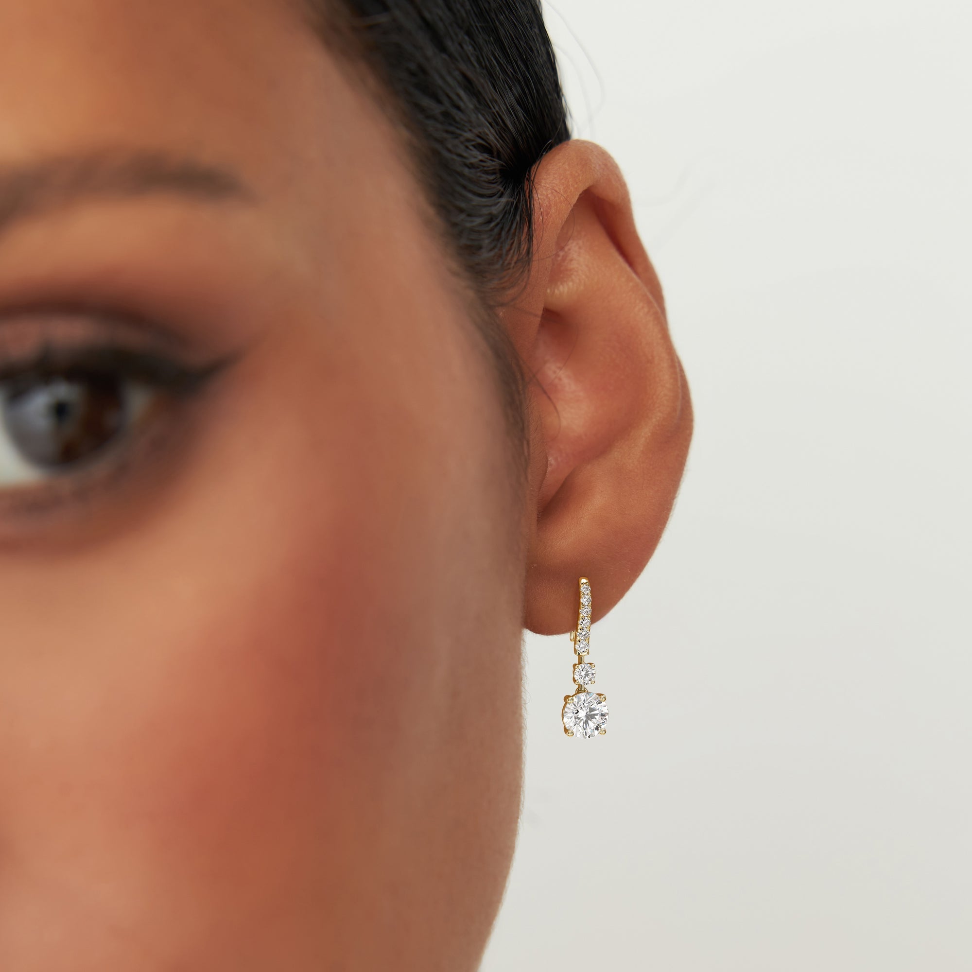 OBFJ0368 - 2.45 Ctw 14k Round Lab Grown Diamond Drop Earrings - Clia 2