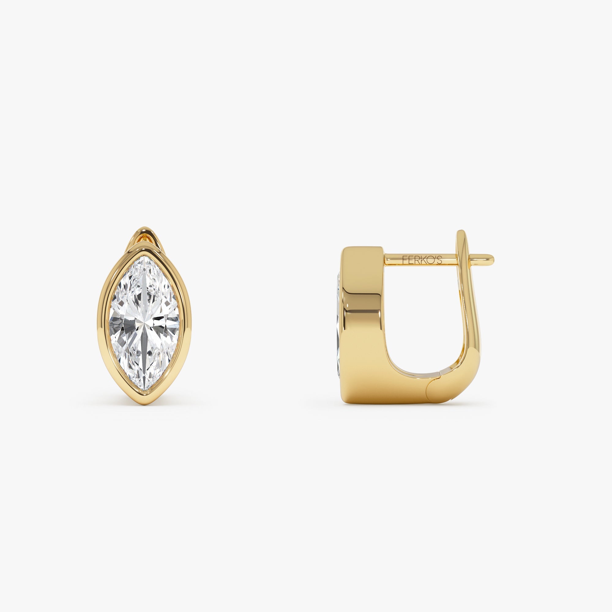 OBFJ0297 - 1.55 Ctw 14k Lab Grown Marquise Diamond Bezel Statement Earrings - Hala 7