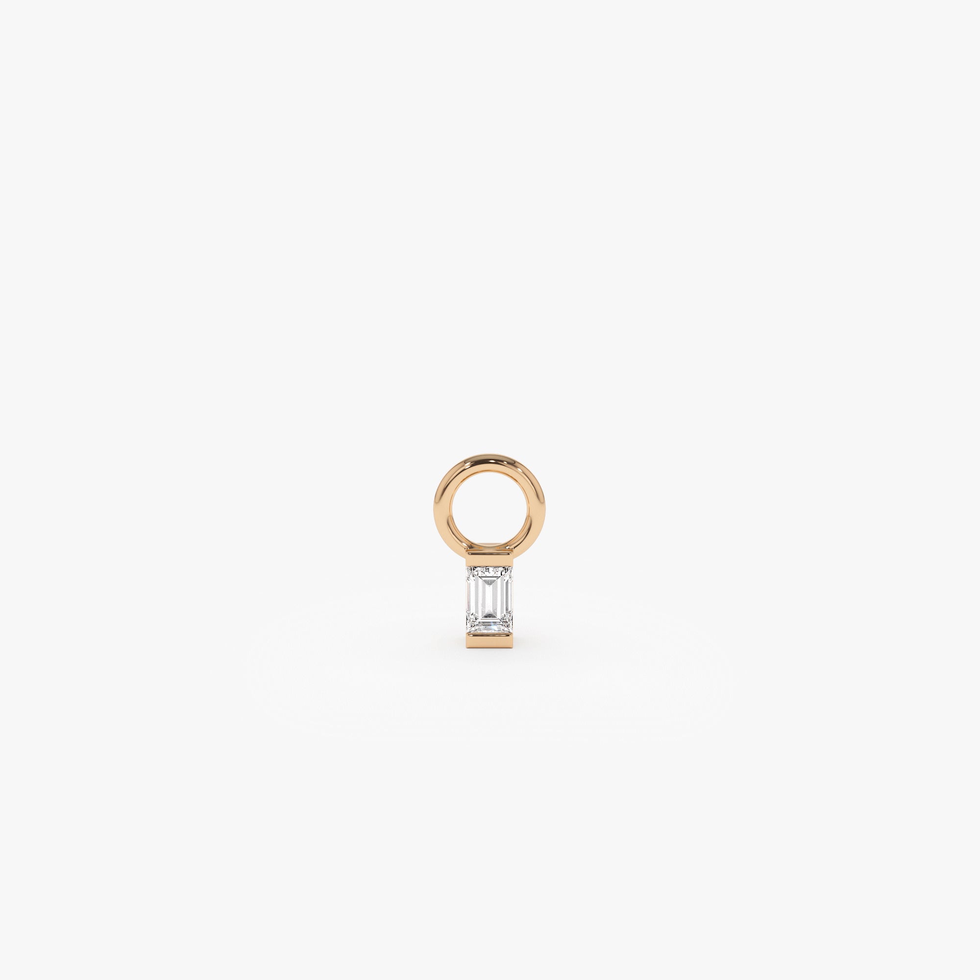 OBFJ1071 - 14k Single Baguette Hoop Charm 5