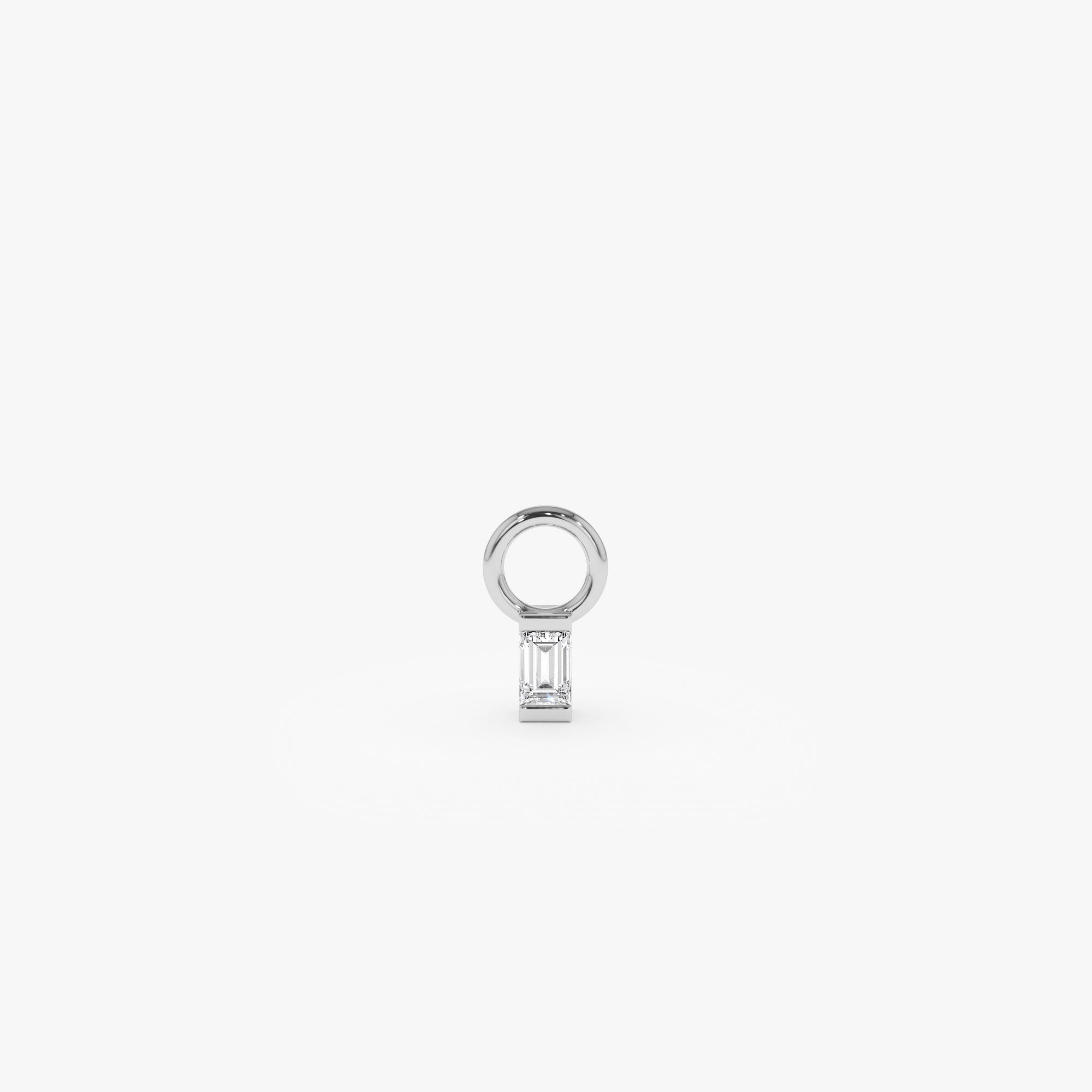 OBFJ1071 - 14k Single Baguette Hoop Charm 4