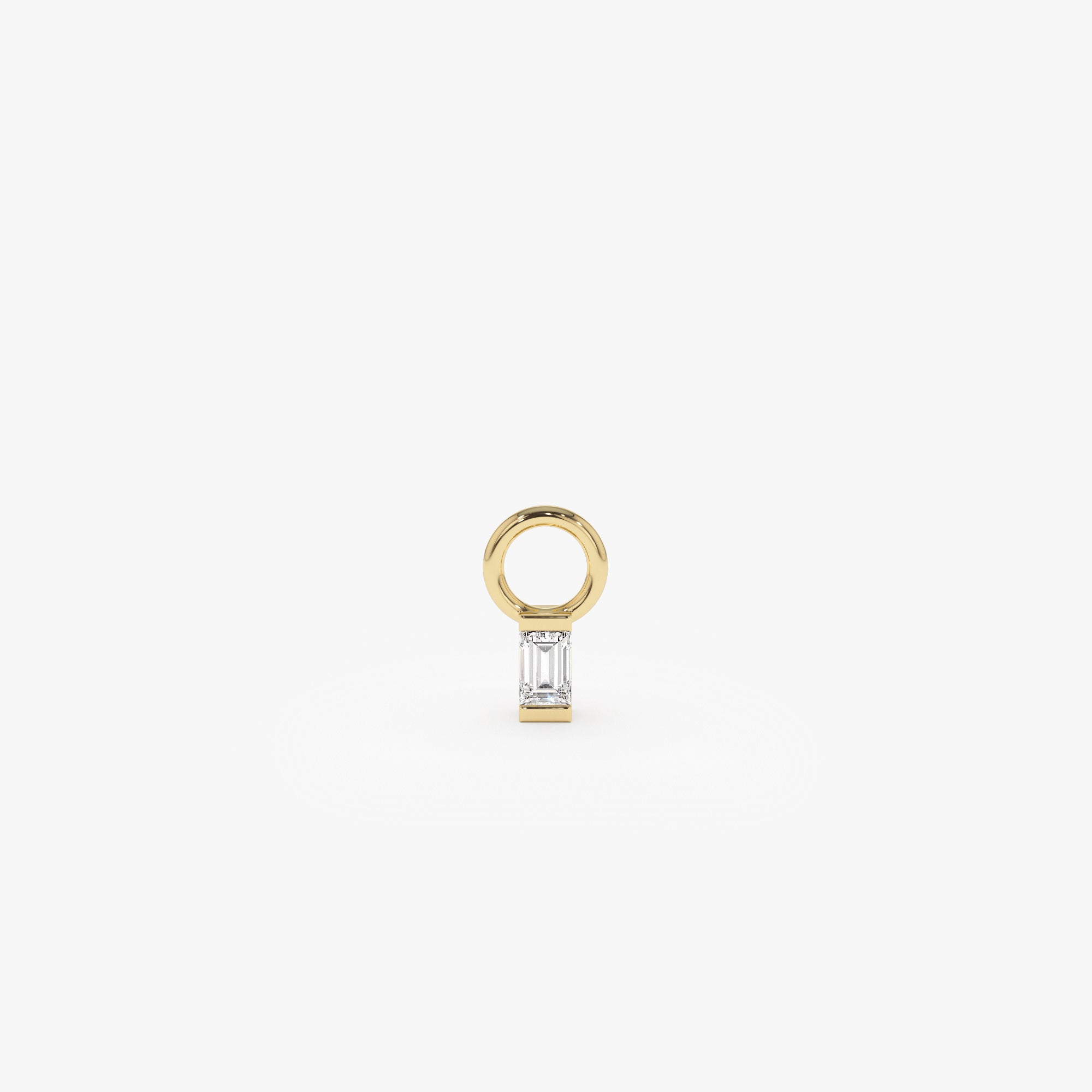 OBFJ1071 - 14k Single Baguette Hoop Charm 1