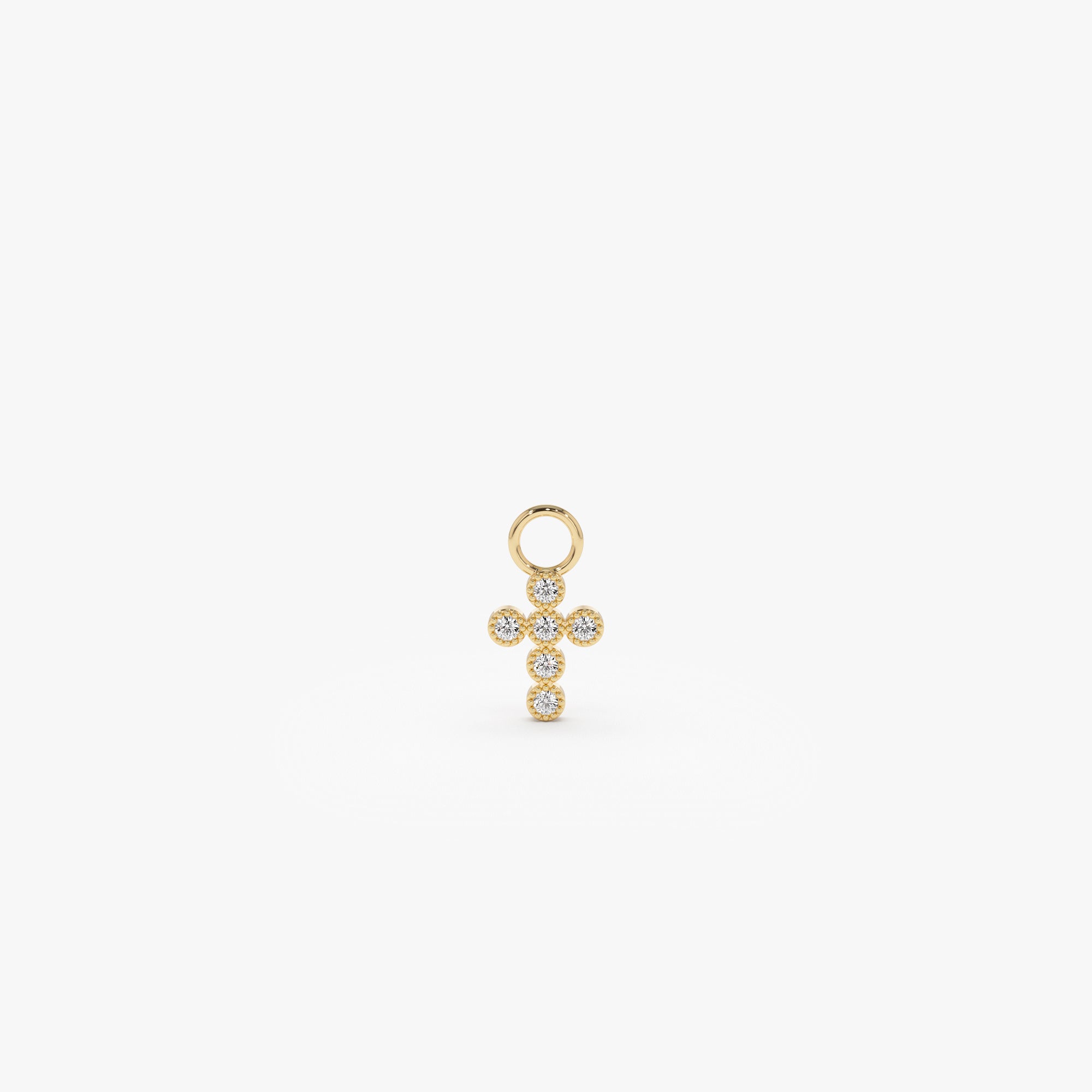 OBFJ1067 - 14k Diamond Cross Hoop Charm 1