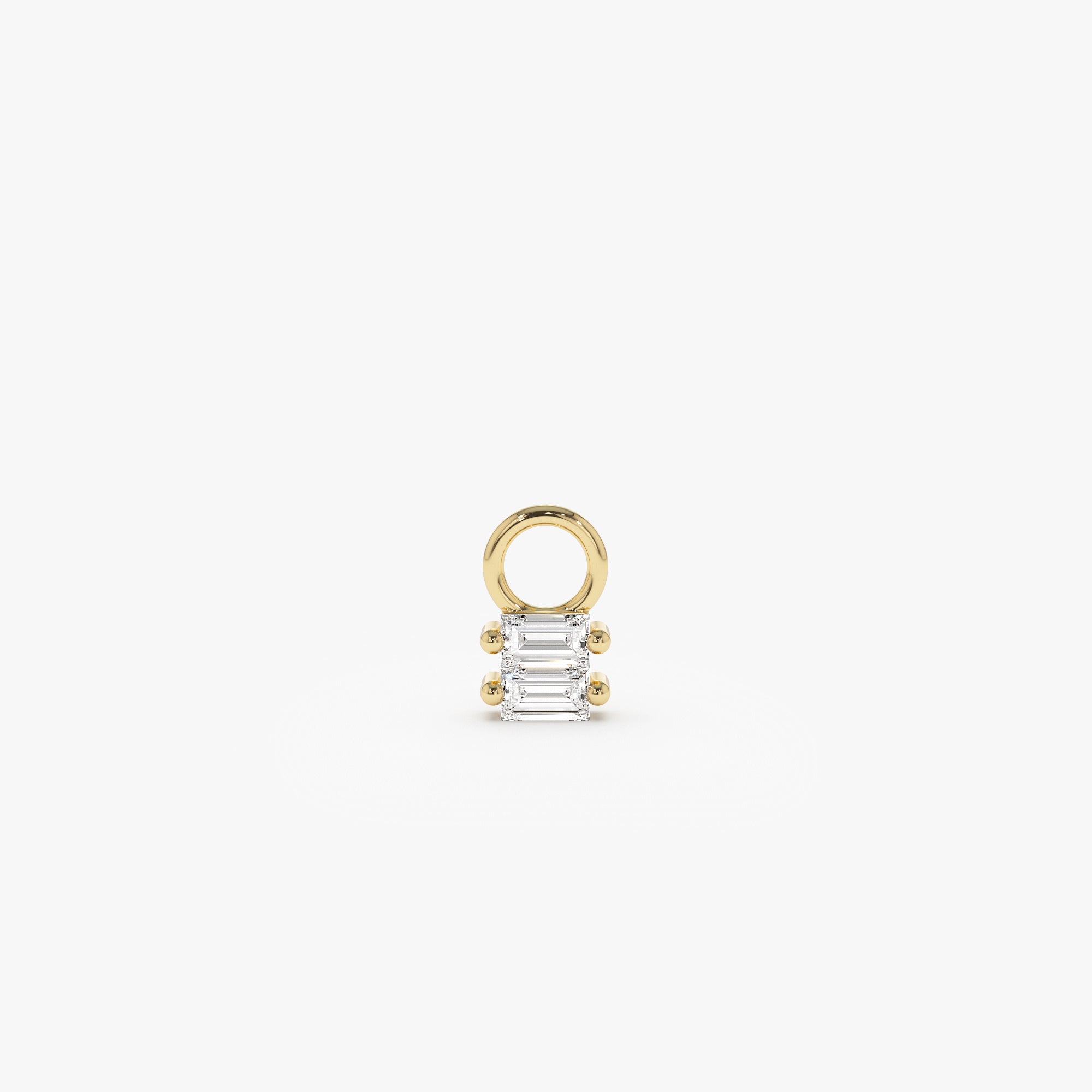 OBFJ1066 - 14k Double Baguette Hoop Charm 1