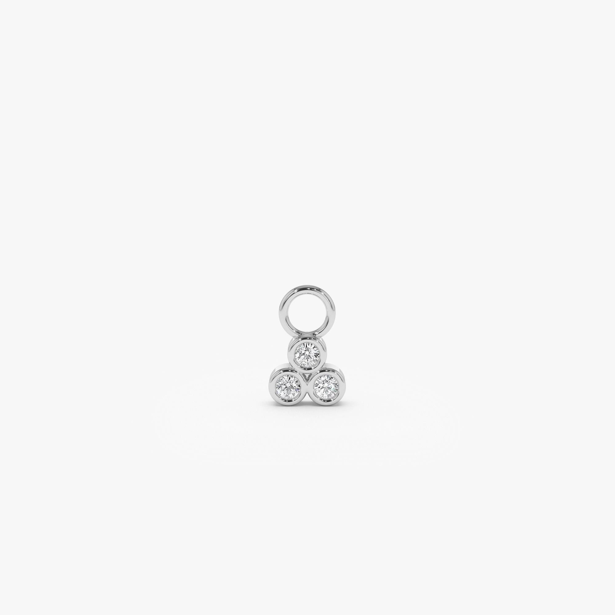 OBFJ1065 - 14k Tri Bezel Hoop Charm 5